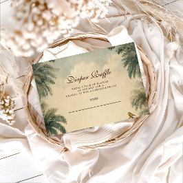 Rustic Safari Friends Baby Shower Diapper Raffle エンクロージャーカード