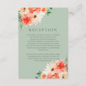 Rustic Sage and Orange Blooms Wedding Reception エンクロージャーカード (正面)