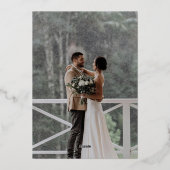 Rustic Sage Gold Floral Wedding 箔招待状 (裏面)