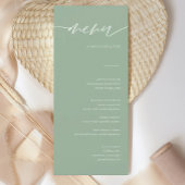 Rustic Sage Green Calligraphy Wedding Menu Cards メニュー
