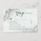 Rustic Sage Green Eucalyptus RSVP Wedding エンクロージャーカード (正面)