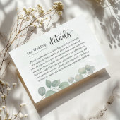 Rustic Sage Green Eucalyptus Wedding Details エンクロージャーカード