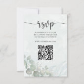 Rustic Sage Green Eucalyptus Wedding RSVP  (正面)