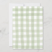 Rustic Sage Green Pumpkin Sunflower Baby Shower  招待状 (裏面)