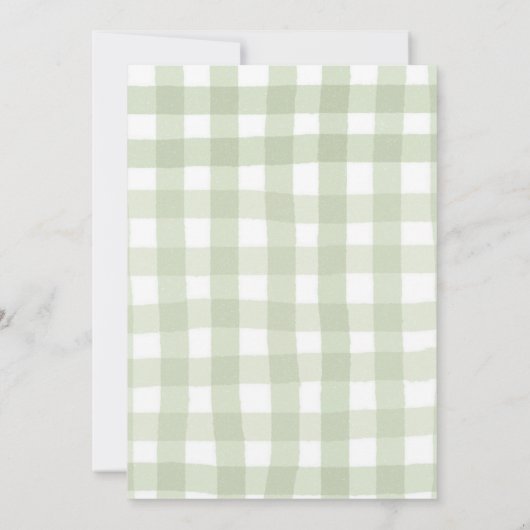 Rustic Sage Green Pumpkin Sunflower Baby Shower  招待状 (裏面)