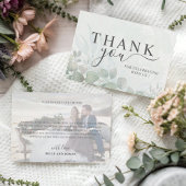 Rustic Sage Green Thank You Eucalyptus Wedding  サンキューカード