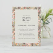 Rustic Sage Wildflower Botanical Couples Shower 招待状 (スタンド正面)