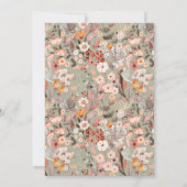 Rustic Sage Wildflower Botanical Couples Shower 招待状 (裏面)