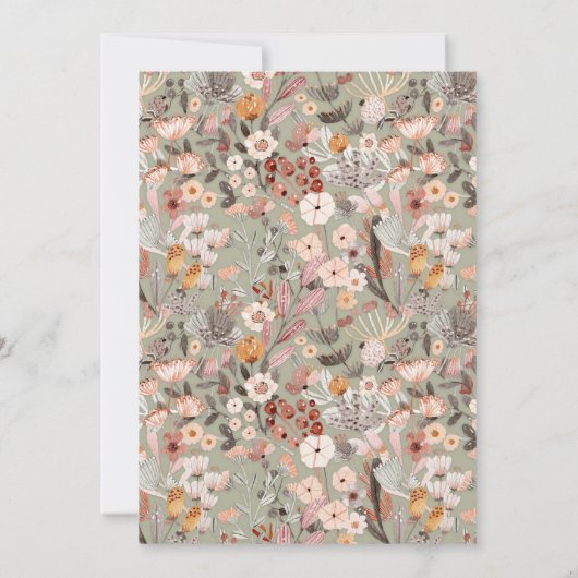 Rustic Sage Wildflower Botanical Couples Shower 招待状 (裏面)