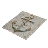 Rustic Sand and Aqua Coastal Anchor タイル (側面)
