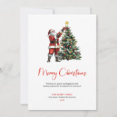 Rustic Santa Claus Red Green Christmas Greeting  シーズンカード (正面)