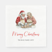 Rustic Santa Claus Vintage Festive Merry Napkins スタンダードランチョンナプキン (正面)