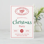 Rustic Santa Stamp Holiday Invitation | Vintage 招待状 (スタンド正面)