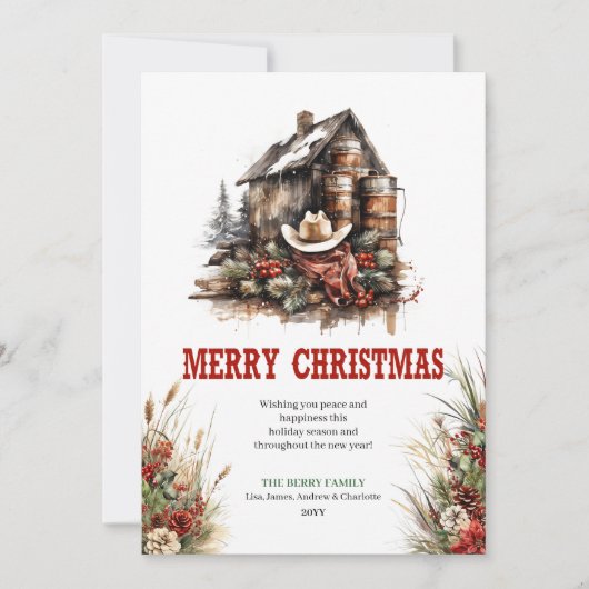 Rustic savanna Christmas greeting card digital シーズンカード (正面)