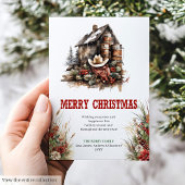 Rustic savanna Christmas greeting card digital シーズンカード