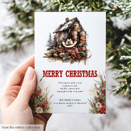 Rustic savanna Christmas greeting card digital シーズンカード