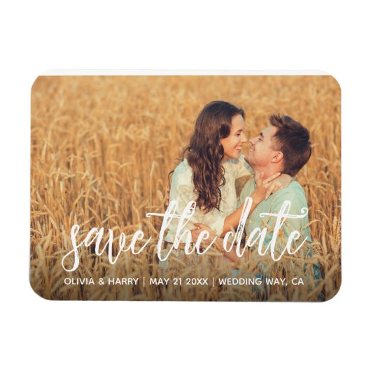 Rustic Save The Date Photo Magnet マグネット (横)