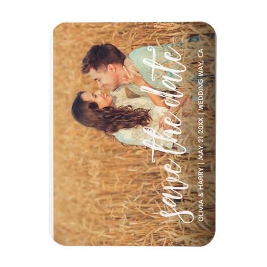 Rustic Save The Date Photo Magnet マグネット (縦)