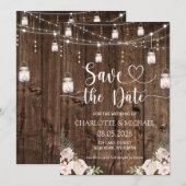 Rustic Save the Date Wedding 招待状 (正面/裏面)