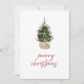 Rustic Scandi Christmas Tree Family Holiday Card 招待状 (正面)