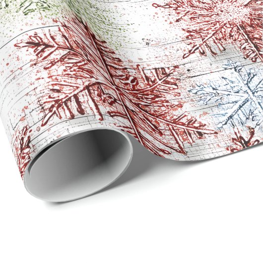 Rustic Scandinavian Snowflake ラッピングペーパー (ロールコーナー)