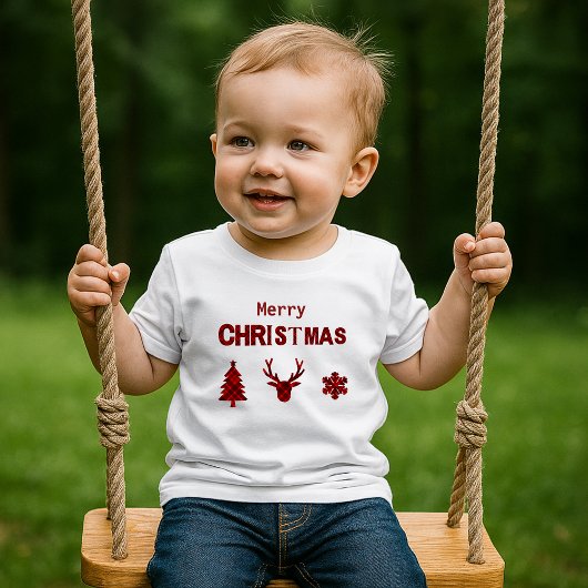 rustic scottish christmas script ベビーTシャツ