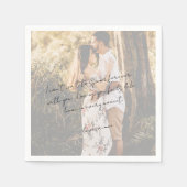 Rustic Script Love Note Photo Modern Wedding スタンダードカクテルナプキン (正面)