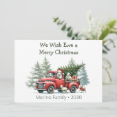 Rustic Sheep Red Truck Themed Photo シーズンカード (スタンド正面)