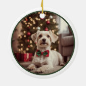 Rustic Sheep Red Truck Themed Photo セラミックオーナメント (裏面)