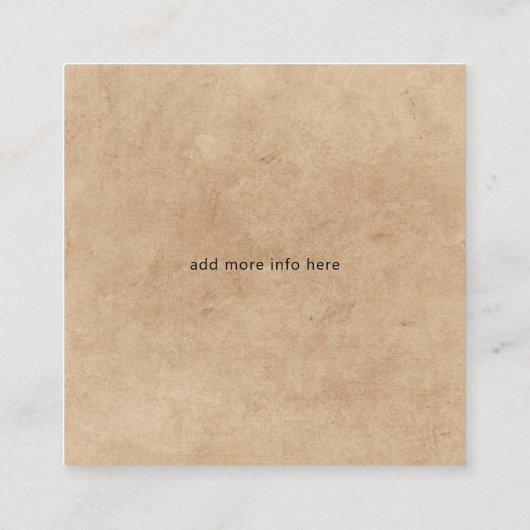 Rustic Sheep Wool Fiber Designer Business Card スクエア名刺 (裏面)