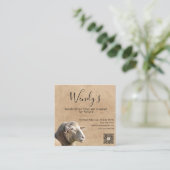 Rustic Sheep Wool Fiber Designer Business Card スクエア名刺 (スタンド正面)