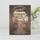 Rustic She's Fresh Off the Market Bridal Shower 招待状 (スタンド正面)