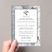 Rustic Silver Birch Tree Wedding アクリル招待状 (インサイチュ (ポータブル))