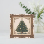 Rustic Simple Retro Trendy Christmas Tree  シーズンカード (スタンド正面)