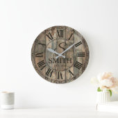 Rustic Smith Family wall Clock | Farmhouse Decor  ラージ壁時計 (ホーム)