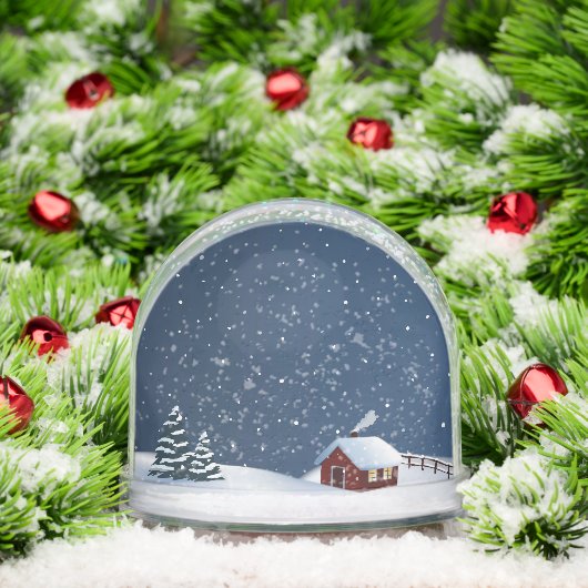 Rustic Snowy Cabin Scene Snow Globe (クリスマス)