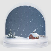 Rustic Snowy Cabin Scene Snow Globe (裏面)