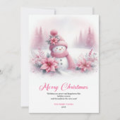Rustic Snowy Forest Kids Printable Christmas Cards シーズンカード (正面)