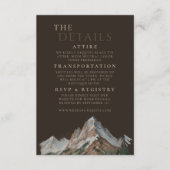 Rustic Snowy Mountain Landscape Watercolor Wedding エンクロージャーカード (正面)