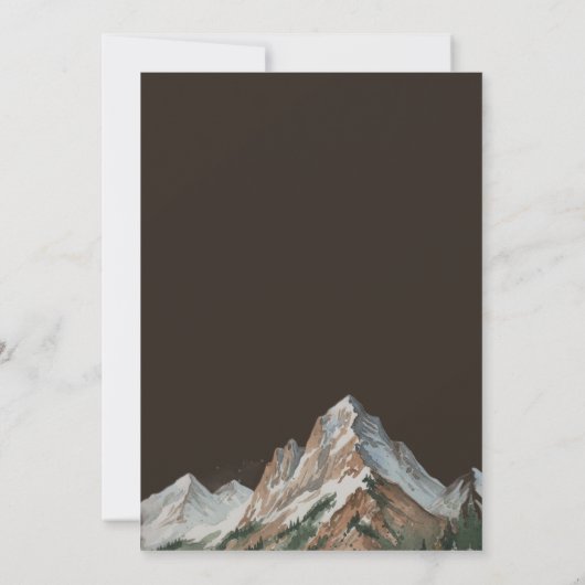 Rustic Snowy Mountain Landscape Watercolor Wedding 招待状 (裏面)