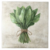 Rustic Sorrel Herb Faux Ceramic Tile タイル (正面)