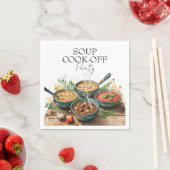 Rustic Soup Cook-Off Potluck Party Watercolor スタンダードカクテルナプキン (インサイチュ)