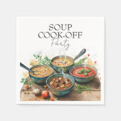 Rustic Soup Cook-Off Potluck Party Watercolor スタンダードカクテルナプキン (正面)