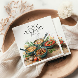 Rustic Soup Cook-Off Potluck Party Watercolor スタンダードカクテルナプキン