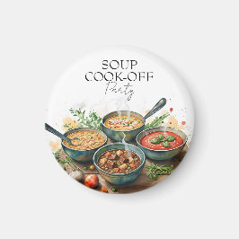 Rustic Soup Cook-Off Potluck Party Watercolor マグネット