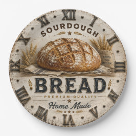 Rustic Sourdough Bread Kitchen Artisan Bakery ペーパープレート