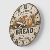 Rustic Sourdough Bread Kitchen Artisan Bakery ラージ壁時計 (傾斜)