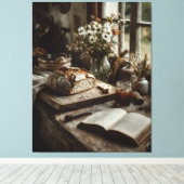 Rustic Sourdough & Wildflowers キャンバスプリント (インサイチュ (ウッドフロア))