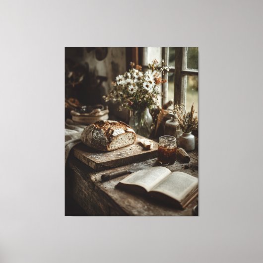 Rustic Sourdough & Wildflowers キャンバスプリント (正面)