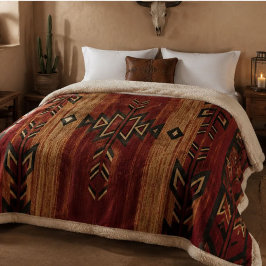 Rustic Southwestern Geometric Arrow Aztec シェルパブランケット